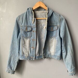 Button Up Denim Hoodie